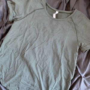 Lululemon Open Up Tie Back Tee Dark Olive